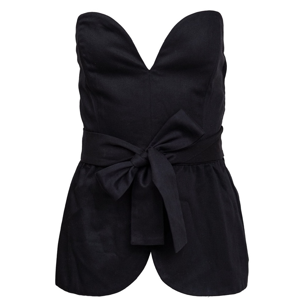 Yves Saint Laurent Black Bustier Peplum